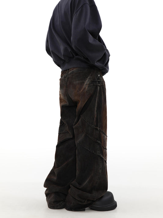 Dirty Waste Baggy Straight Jeans for Men