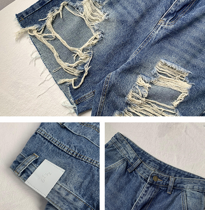 Ruffian Women's Casual Retro Ripped Jeans