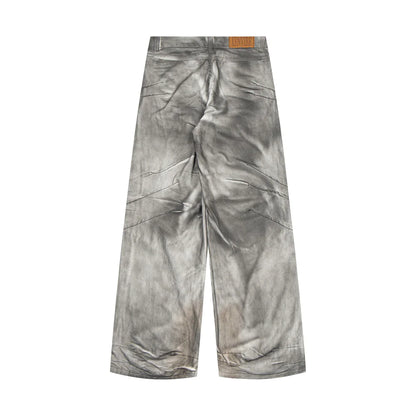 Wide-Leg Mopping Jeans