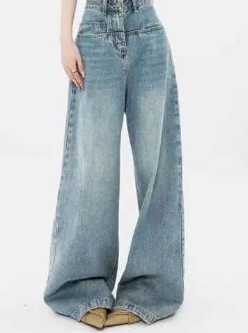 Washed-Out Wide-Leg Jeans