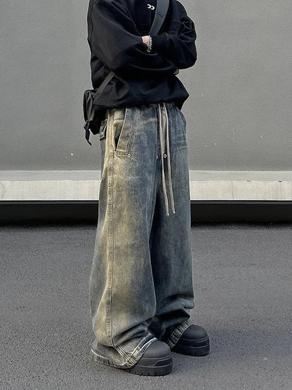 Men’s Retro Washed Gradient Jeans