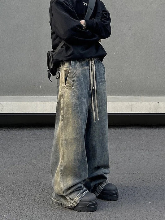 Men’s Retro Washed Gradient Jeans