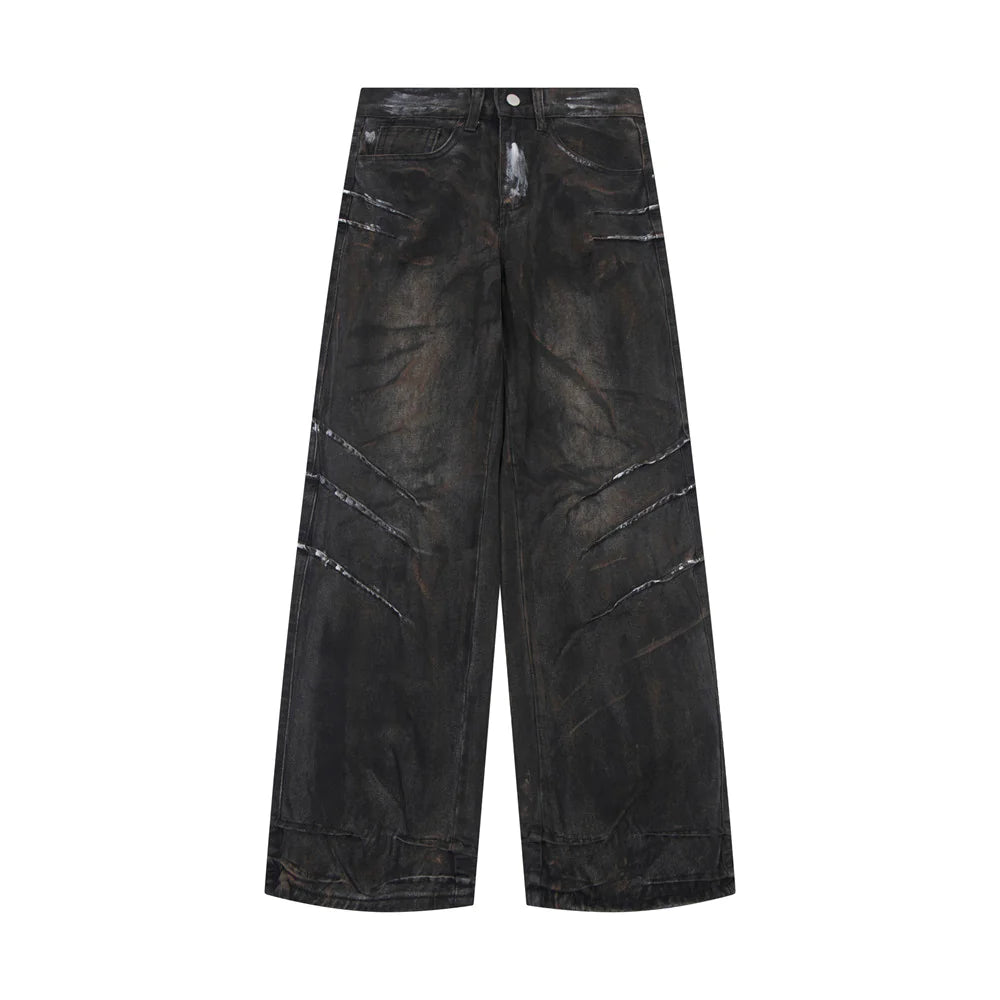 Wide-Leg Mopping Jeans
