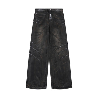 Wide-Leg Mopping Jeans
