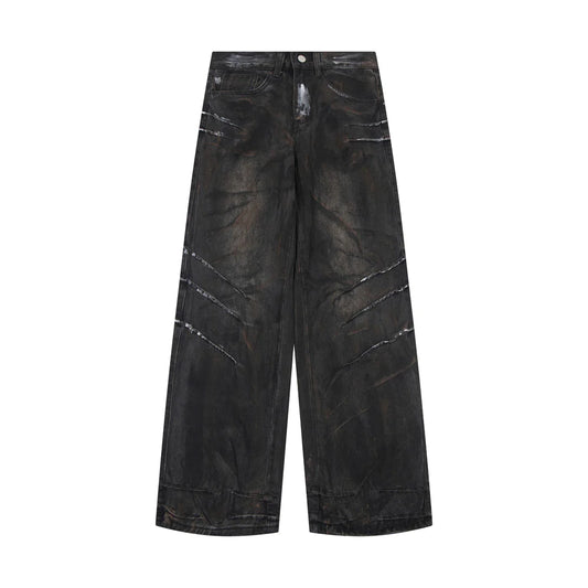 Wide-Leg Mopping Jeans