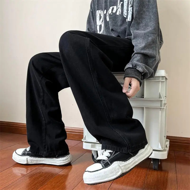 Men's Distressed Straight Leg Jeans