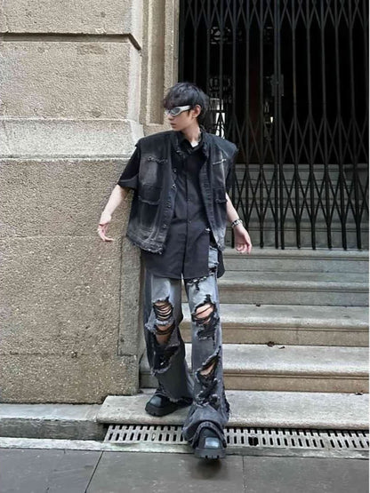 American Ripped Design Jeans for Men - High Street Retro