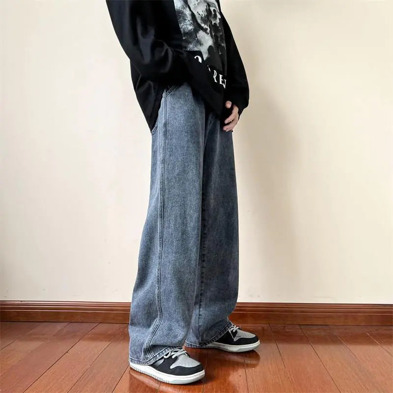 Men's Distressed Straight Leg Jeans
